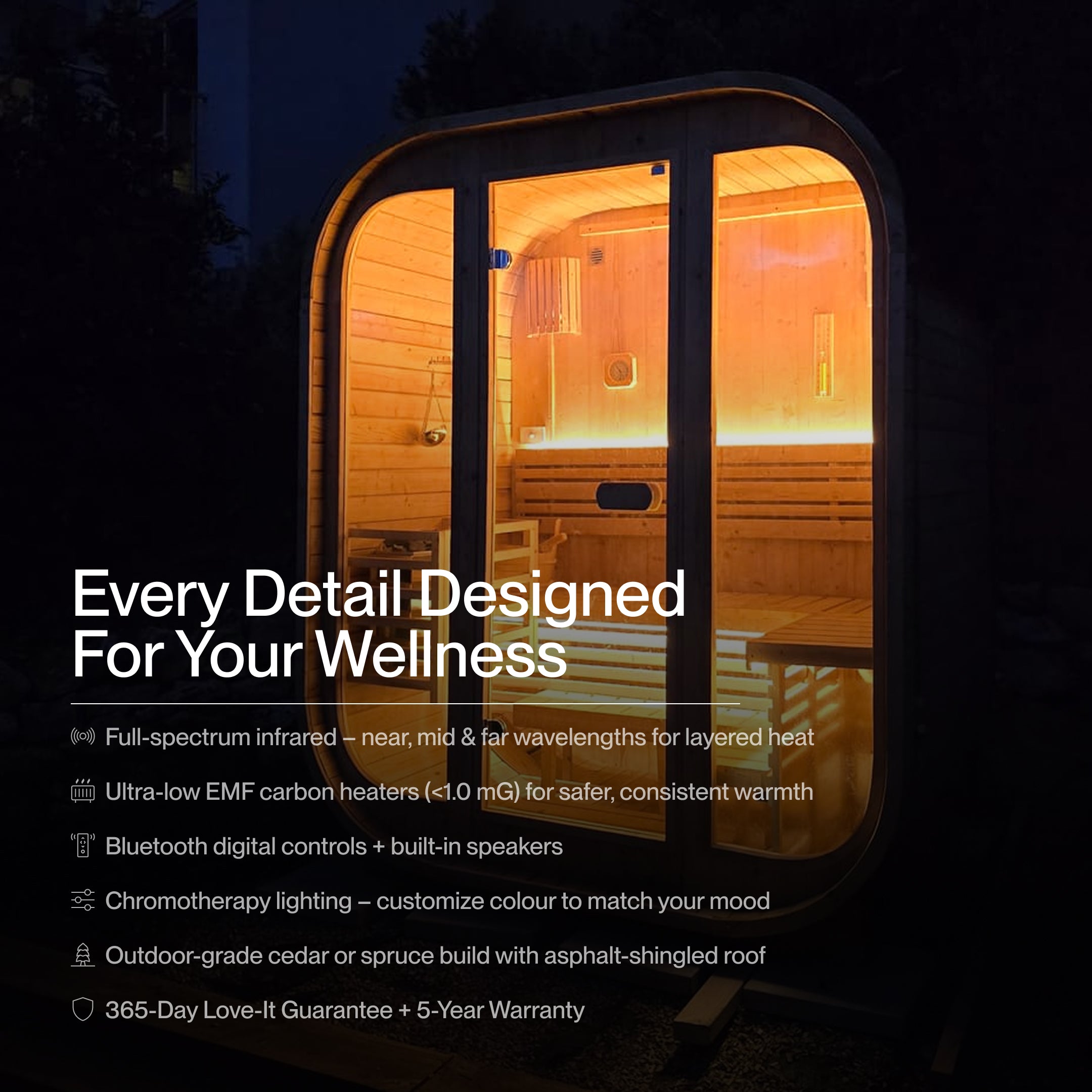 SPECTRA 3 - 3 Person Outdoor Infrared Sauna