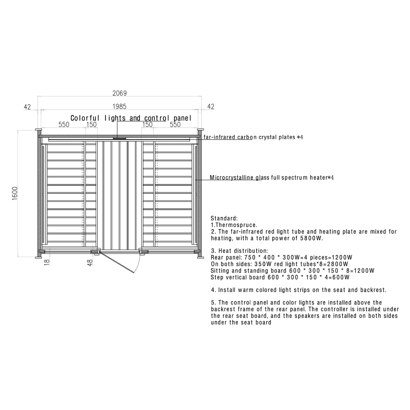 SPECTRA 4 - 4 PERSON OUTDOOR INFRARED SAUNA
