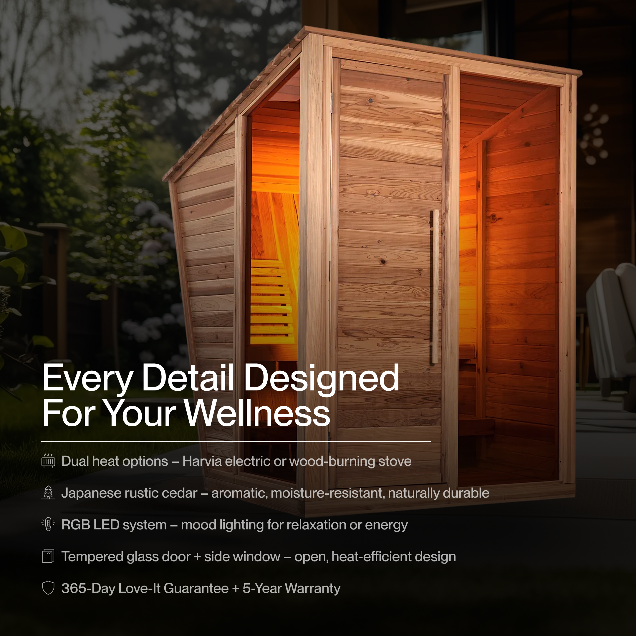 HUT 3 – 3 Person  Outdoor Traditional Sauna