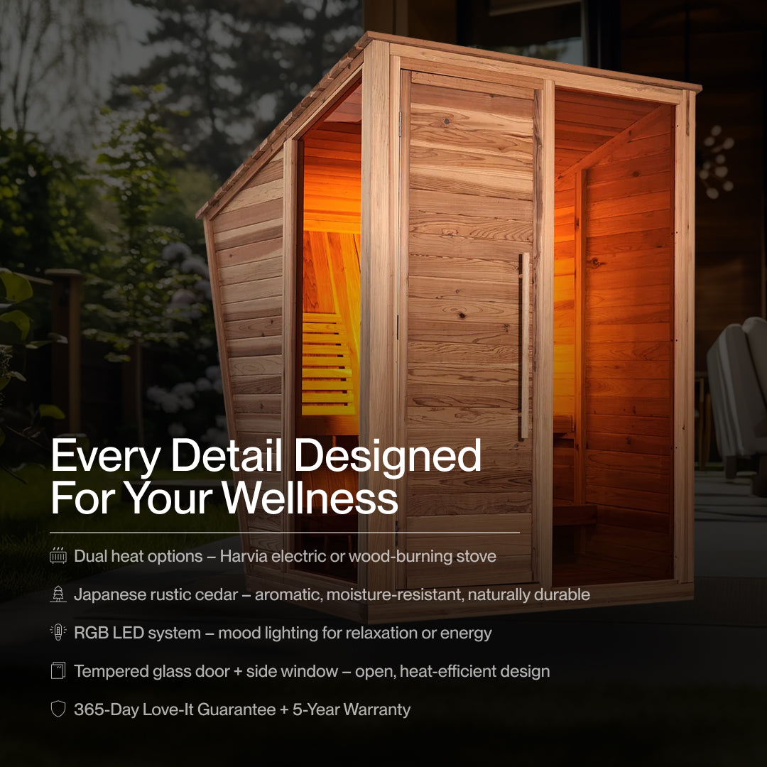 Vikara Hut 3 Person Outdoor Traditional Sauna